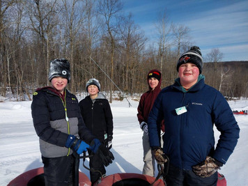 elk mound middle school students in the winter