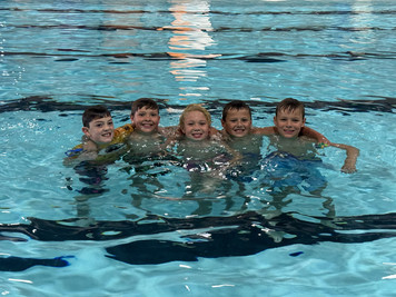 students in the pool