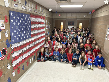 students celebrating veterans day